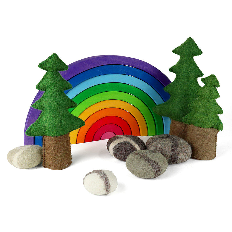 Bauspiel Colorful wooden blocks set | Big Rainbow 10 pieces