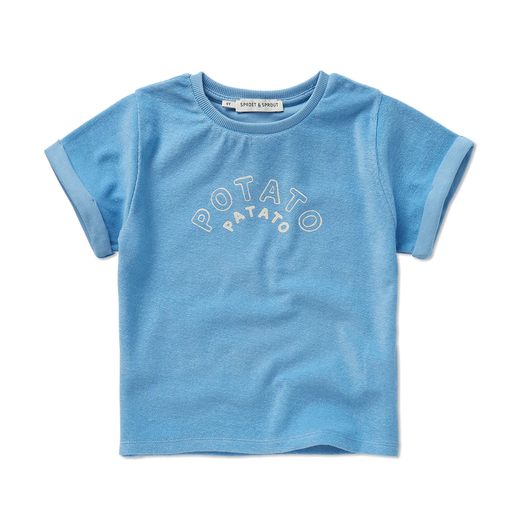 Freckle & Sprout Terry T-Shirt Potato | Breezy Blue