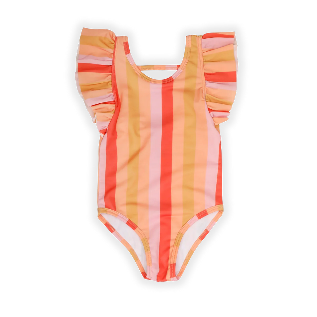 Freckle & Sprout Ruffle Swimsuit Striped | Nectarine