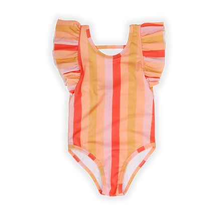 Freckle & Sprout Ruffle Swimsuit Striped | Nectarine