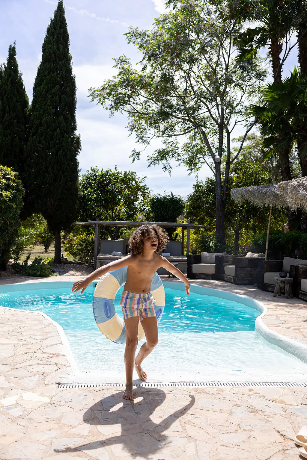 Freckle & Sprout Swimming Shorts Multi Color Striped | Nectarine