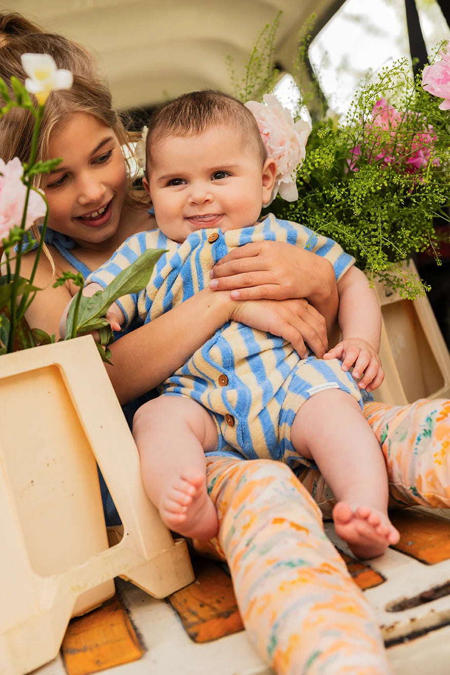 Freckle & Sprout Terry Baby Short Striped | Sesame