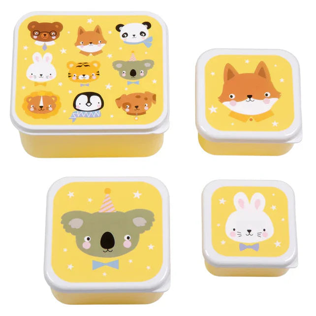 A Little Lovely Company Lunch & Snack Box Set | Animal friends