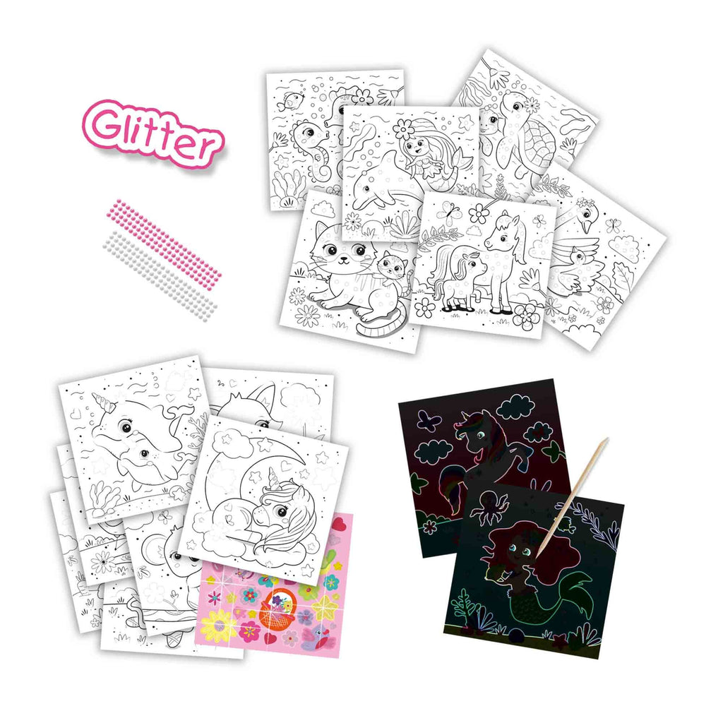 SES Creative Doe Coloring Book Glitter 3 In 1