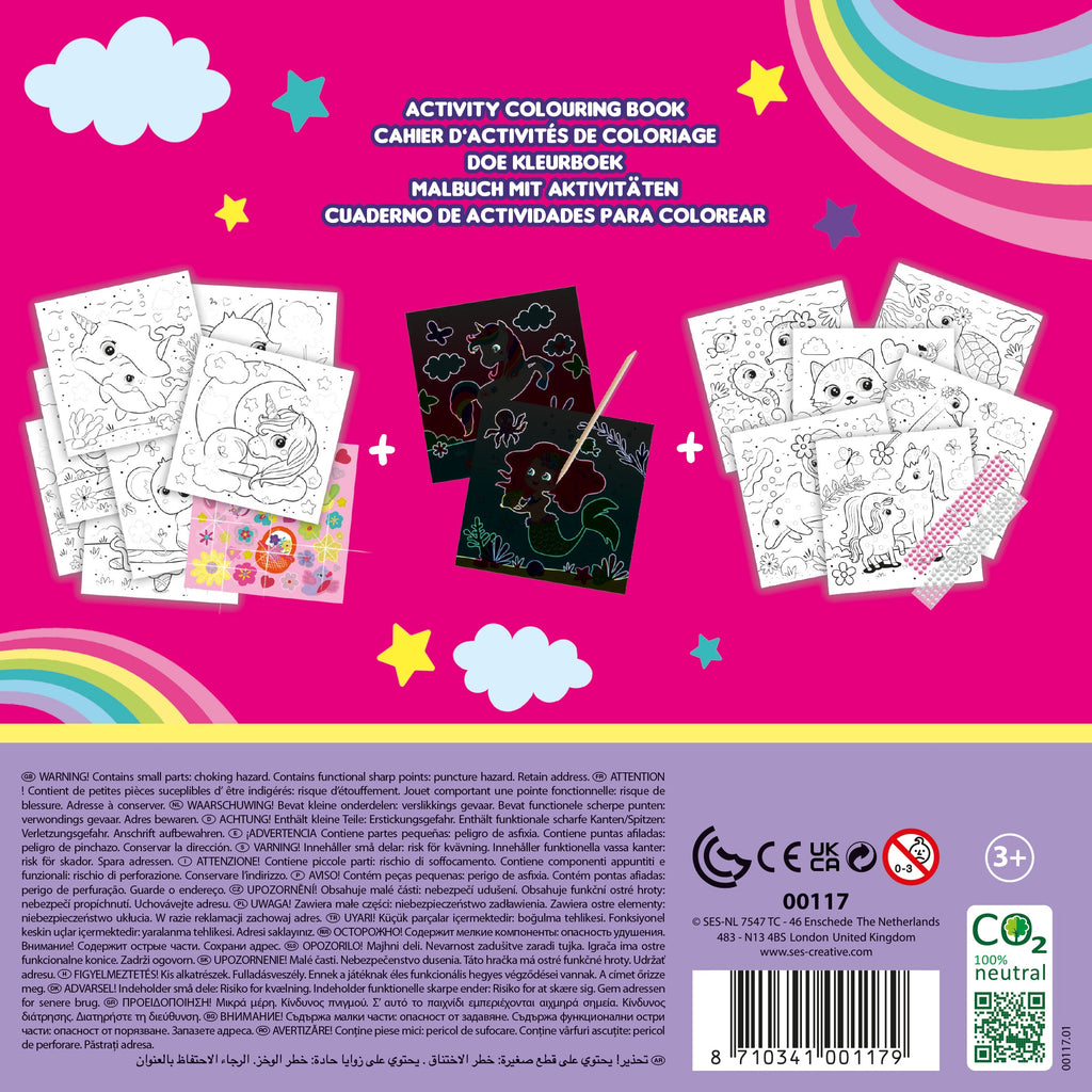 SES Creative Doe Coloring Book Glitter 3 In 1