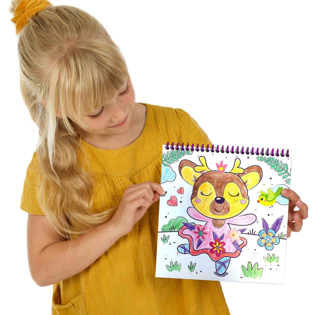 SES Creative Doe Coloring Book Glitter 3 In 1