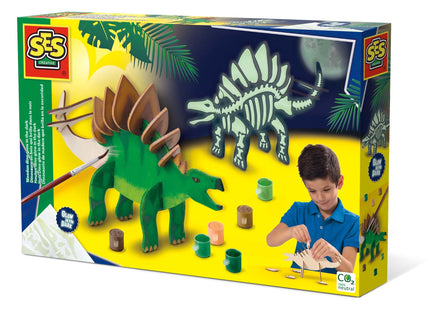 SES Creative Craft Set Wooden Dino Glow In The Dark