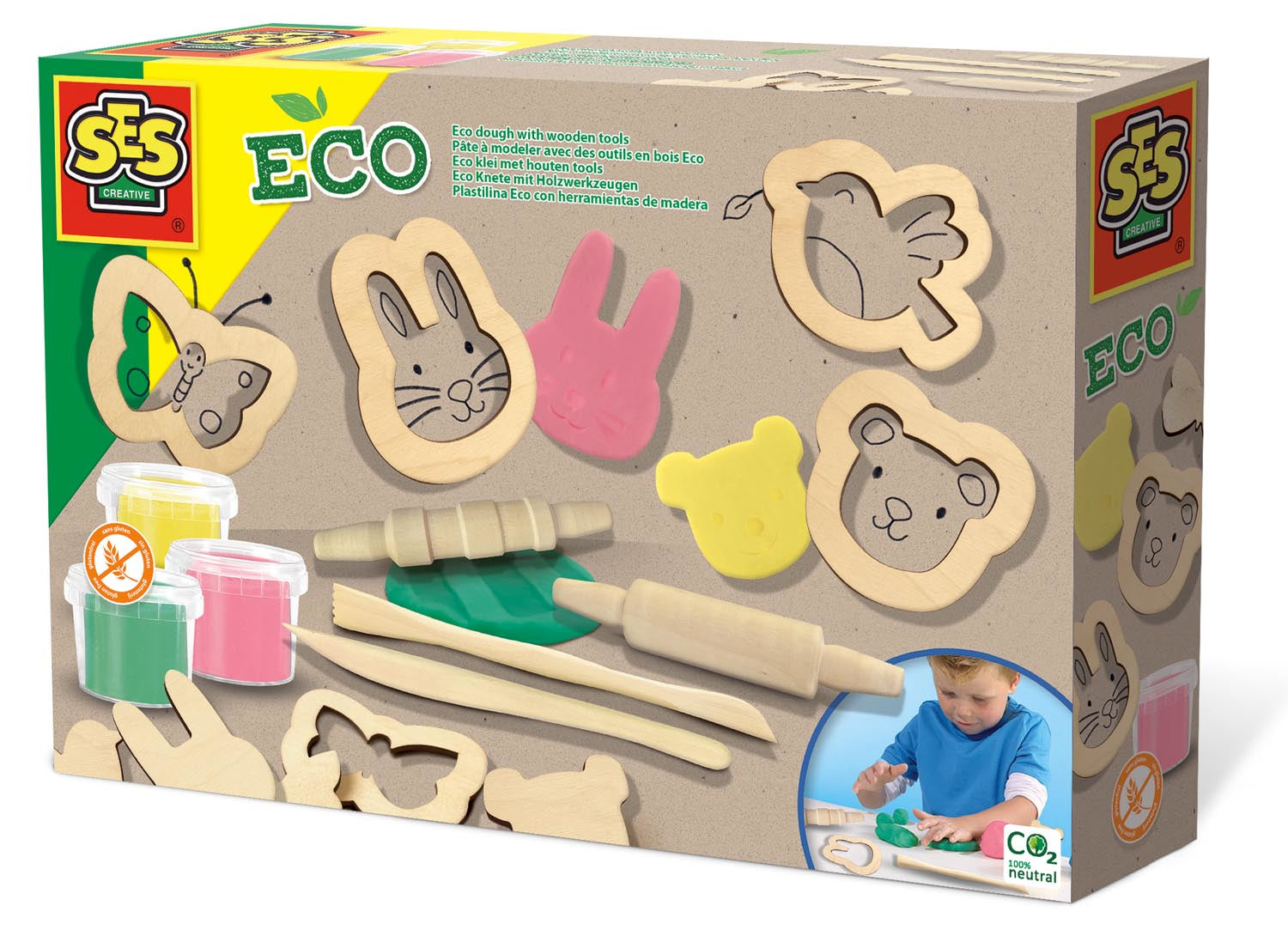 SES Creative Eco Clay With Wooden Tools