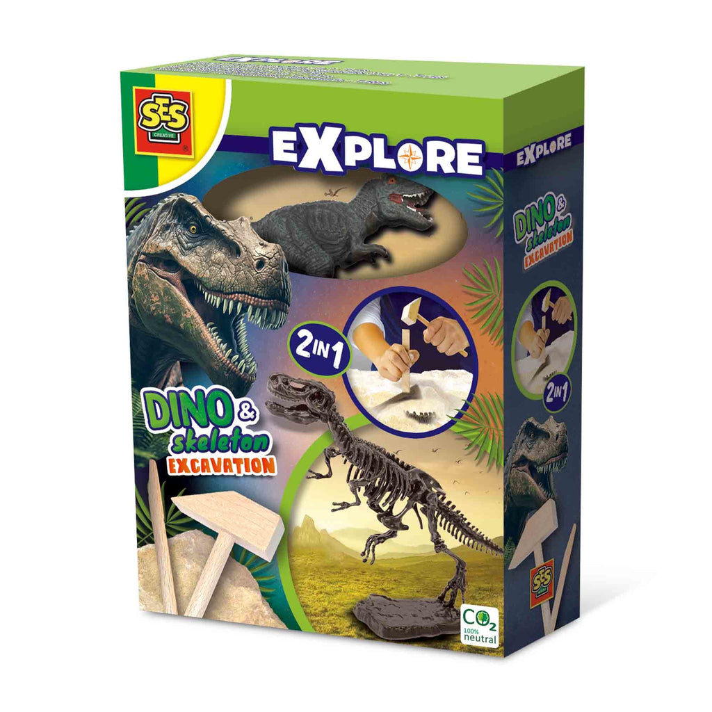 SES Creative Explore | Dino And Skeleton Dig Up 2 In 1 | T Rex