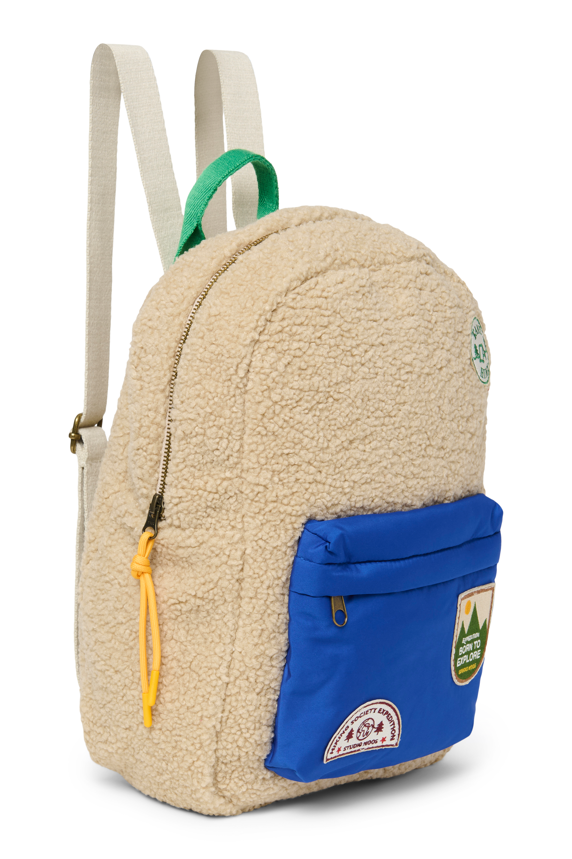 Studio Noos Backpack Midi | Ecru Teddy Cobalt