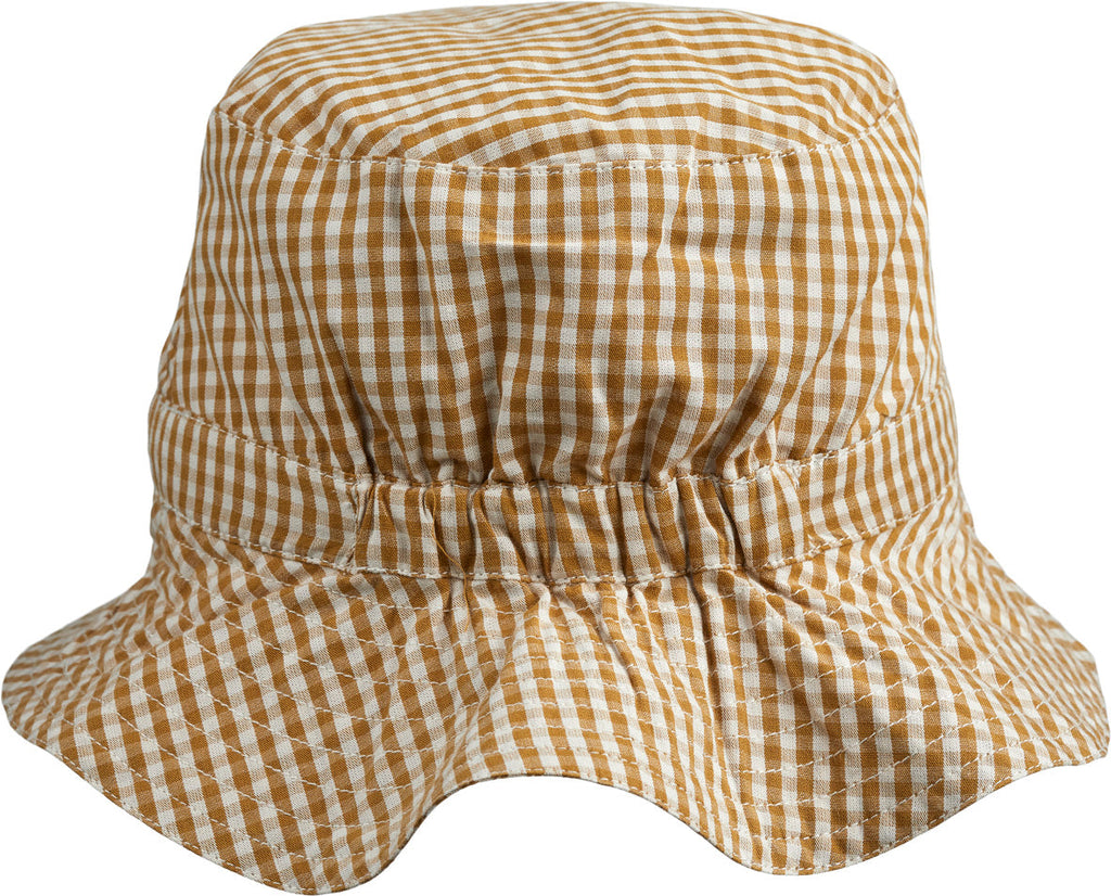 * Liewood Sander Sun Hat | Check Golden Caramel/Sandy