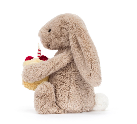 Jellycat Plush Toy Bashful Beige Bunny Birthday
