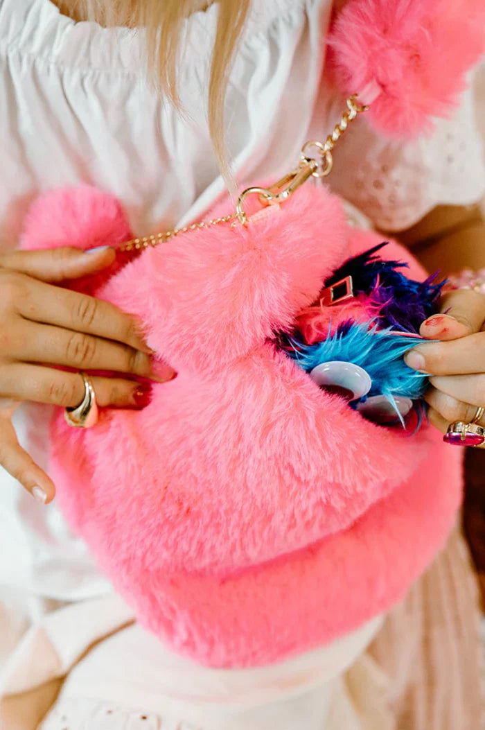 Great Pretenders Pinky Promise Furry Fuchsia Bag