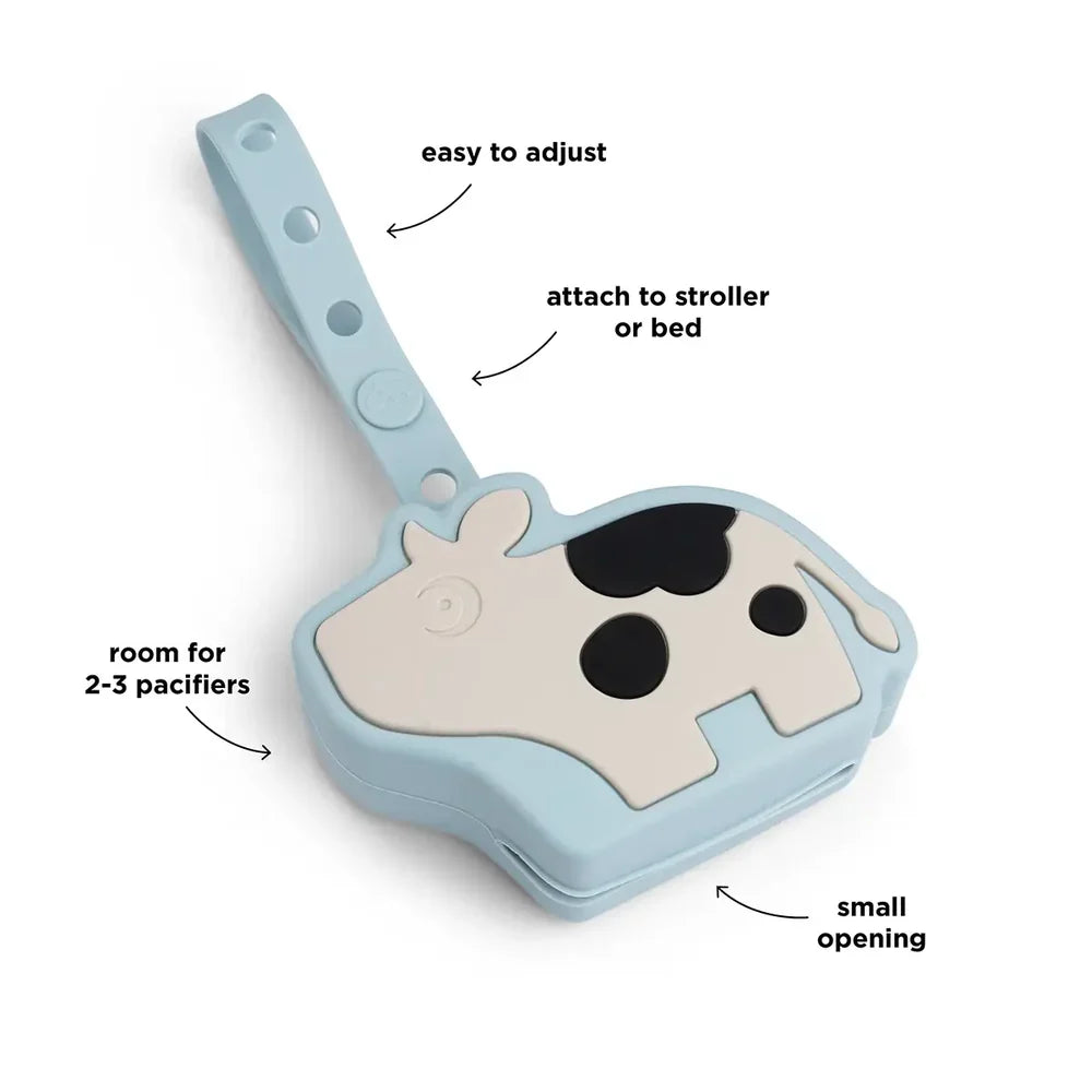 Done By Deer Silicone Pacifier Holder Dotti Blue