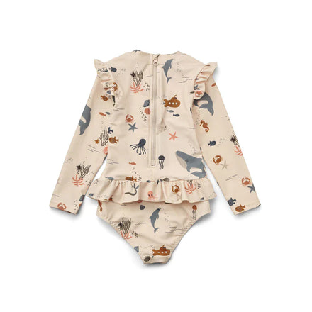 Liewood Sille Swim Jumpsuit 2-3Y | Sea Creature /Sandy Mix