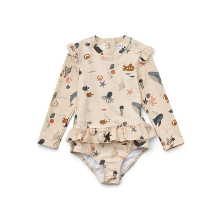 Liewood Sille Swim Jumpsuit 2-3Y | Sea Creature /Sandy Mix