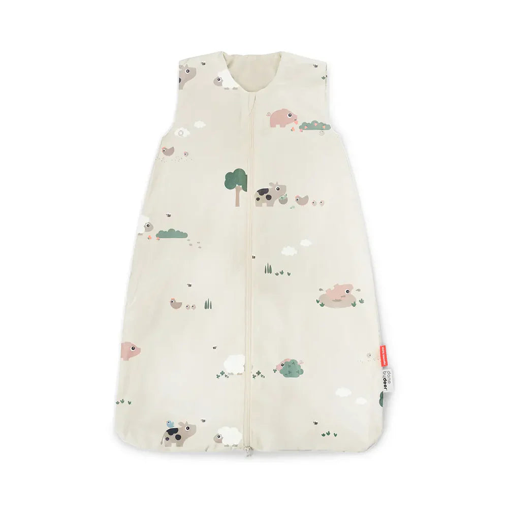 Done By Deer Sleeping Bag TOG1.0 Tiny Farm Sand 90 cm