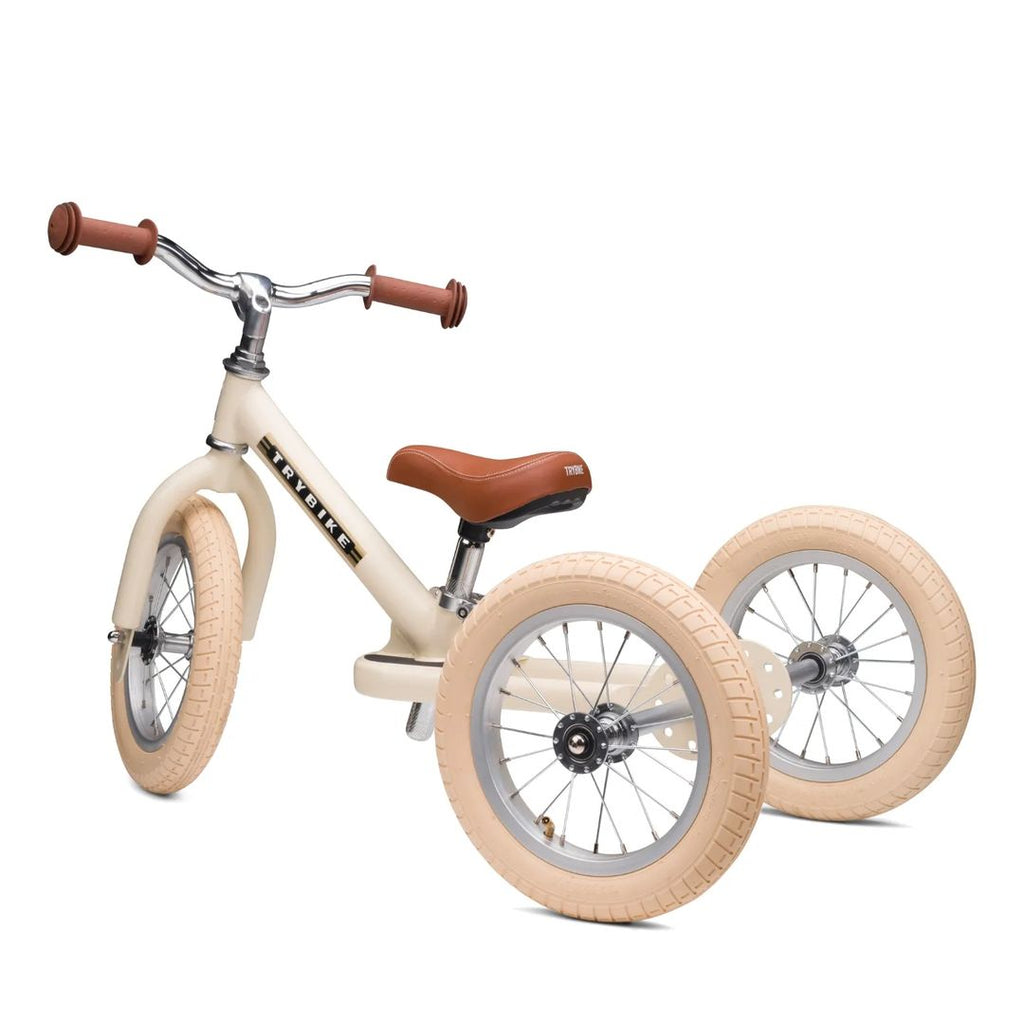 Trybike Steel balance bike 2-in-1 | Cream - Available from 31/01/2024