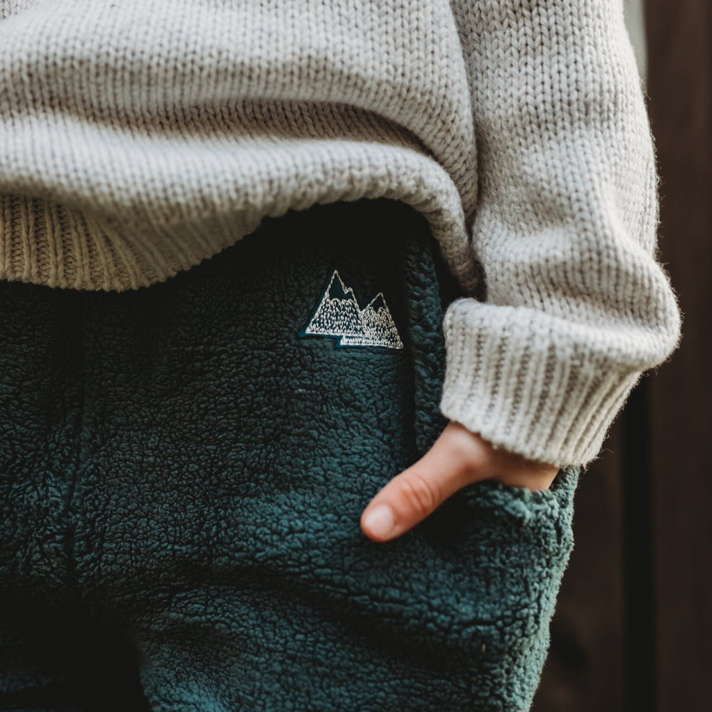 Sproet & Sprout Sweatpants Teddy Mountains | Smoke pine