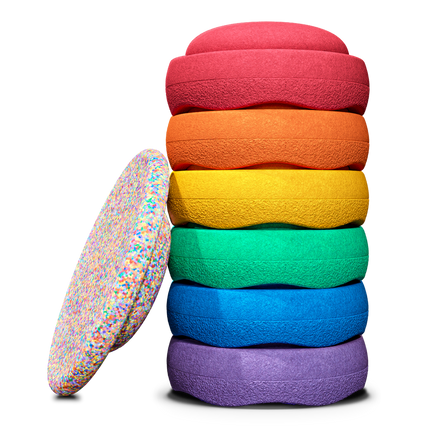 Stapelstein Special Rainbow Super Confetti Set 6 + 1 FREE Board | Classic