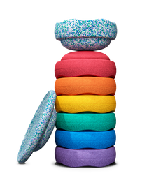 Stapelstein Winter Special Rainbow Set 7 + GRATIS Balance Board | Classic