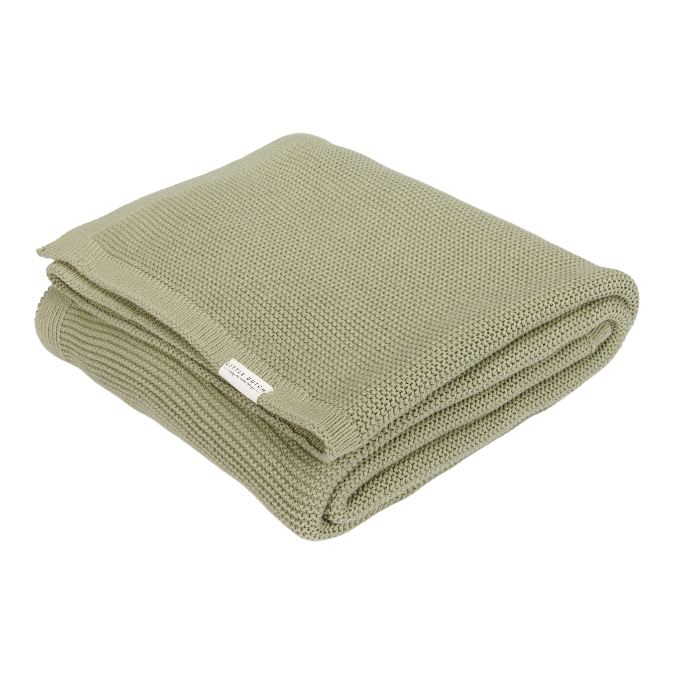 LIttle Dutch knItted crib blanket 70x100cm | Olive