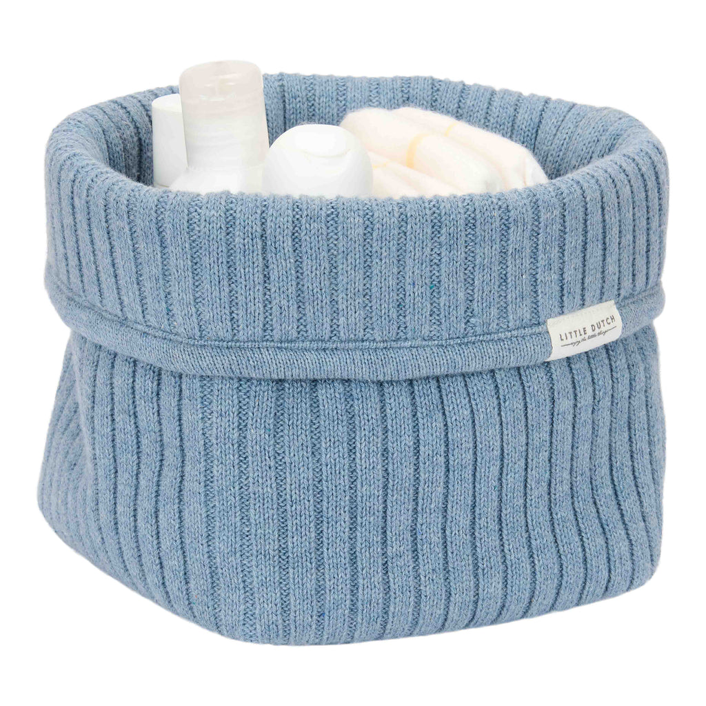 Little Dutch Commodemandje Klein Gebreid Pure Denim Blue | Blauw