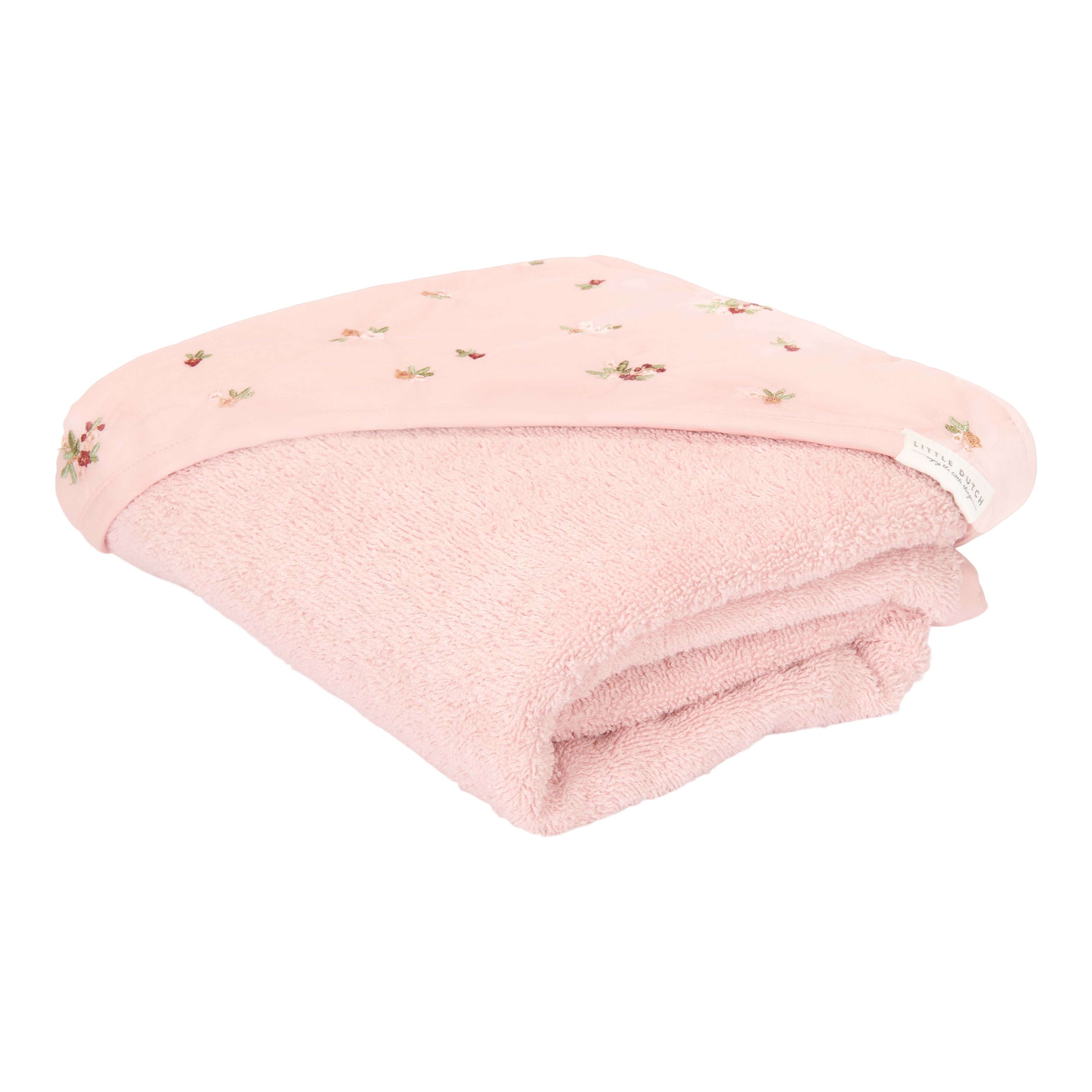 Little Dutch Badcape Geborduurd Blossom - 100X100cm | Roze