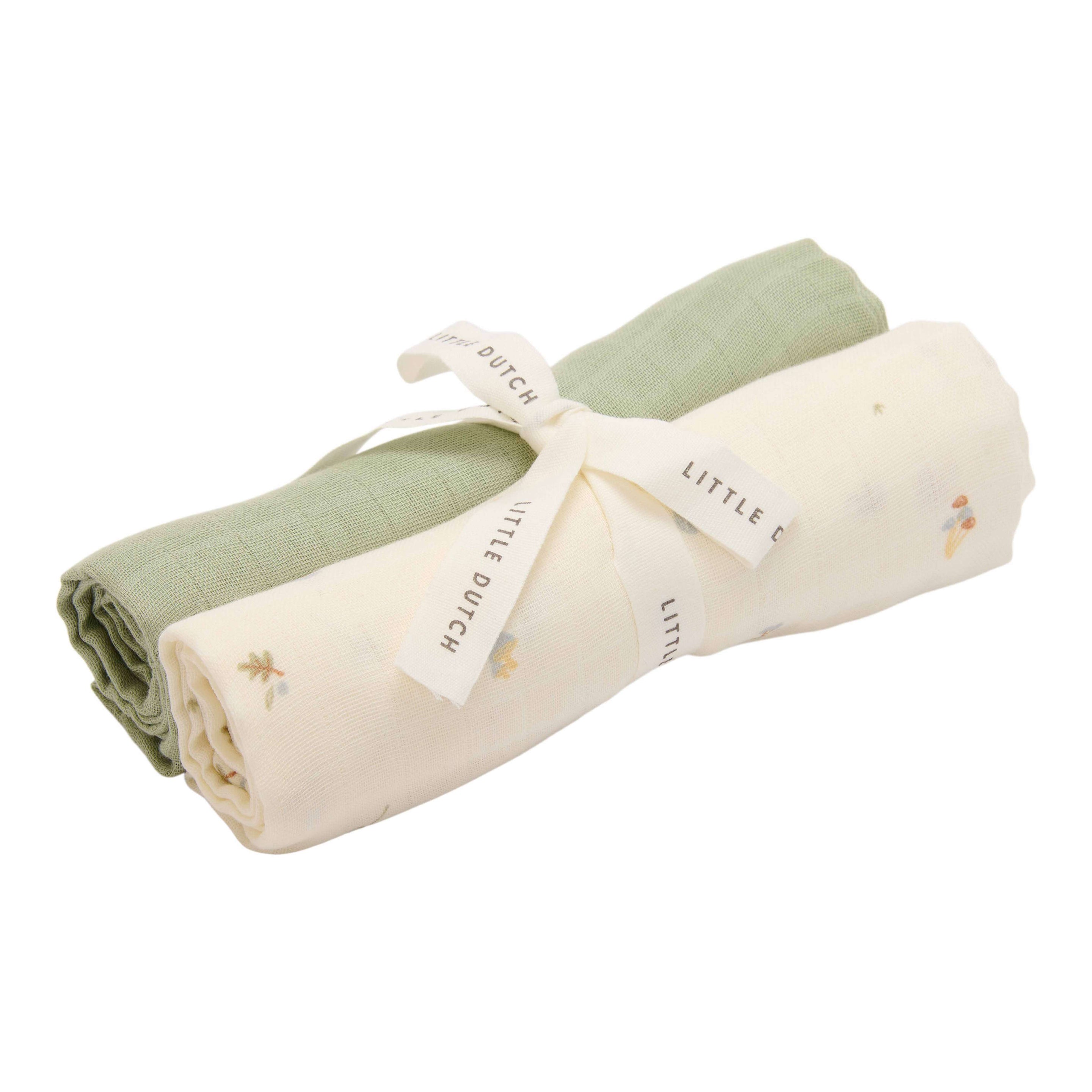 Little Dutch Swaddle Doeken Hydrofiel 70x70 Forest Treasures & Sage | Wit