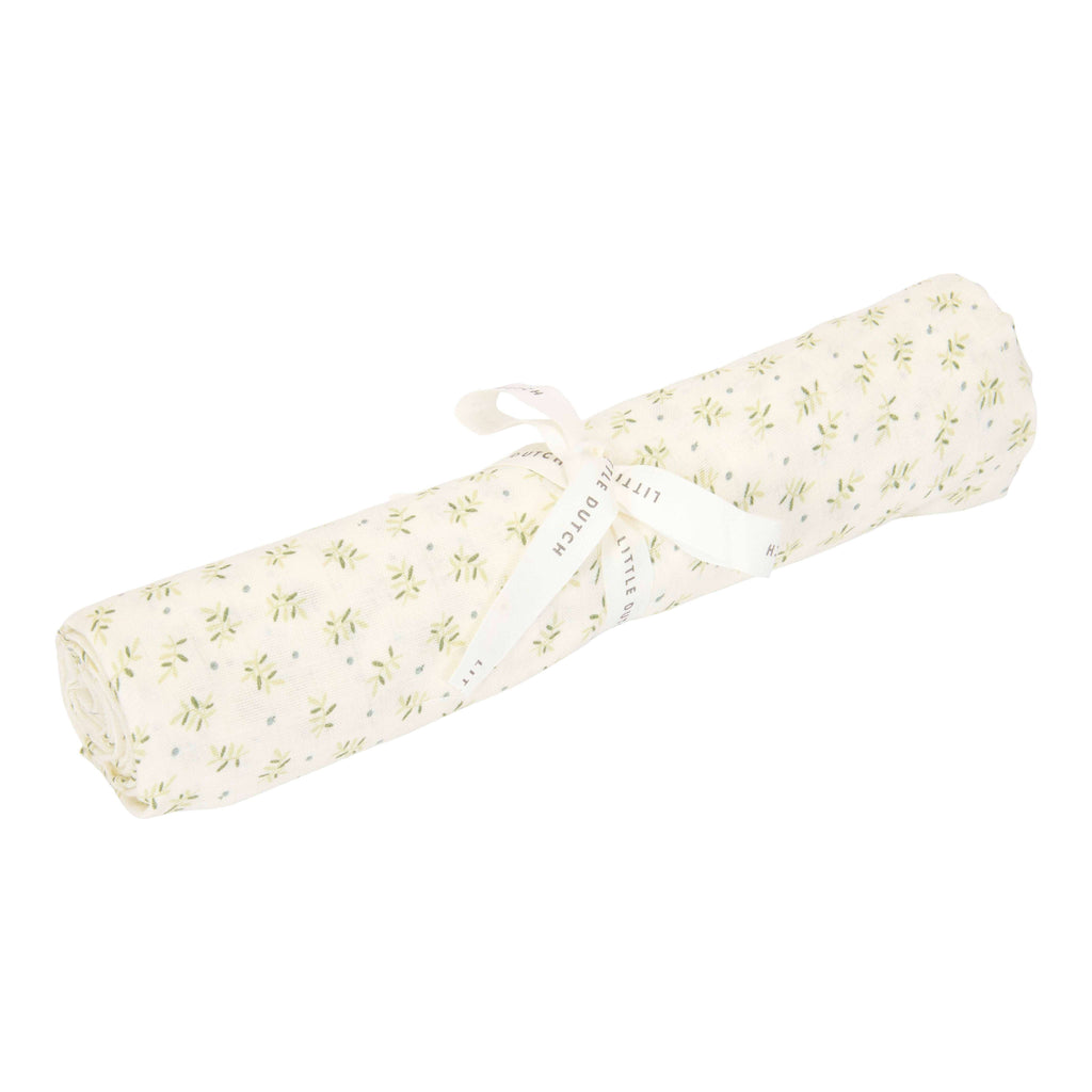 Little Dutch Swaddle Doek Hydrofiel 120x120 Blueberry Leaves | Groen