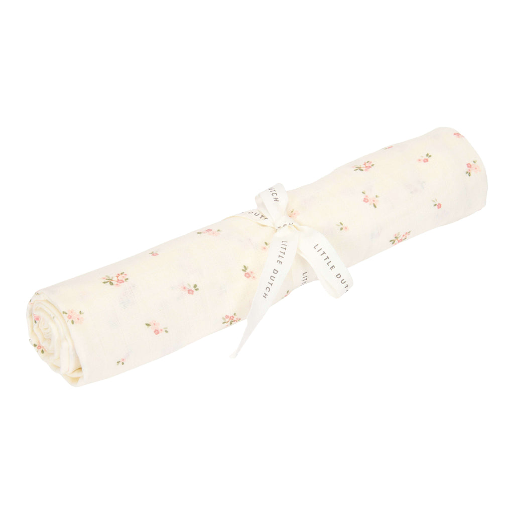 Little Dutch Swaddle Doek Hydrofiel 120x120 Fairy Blossom | Wit