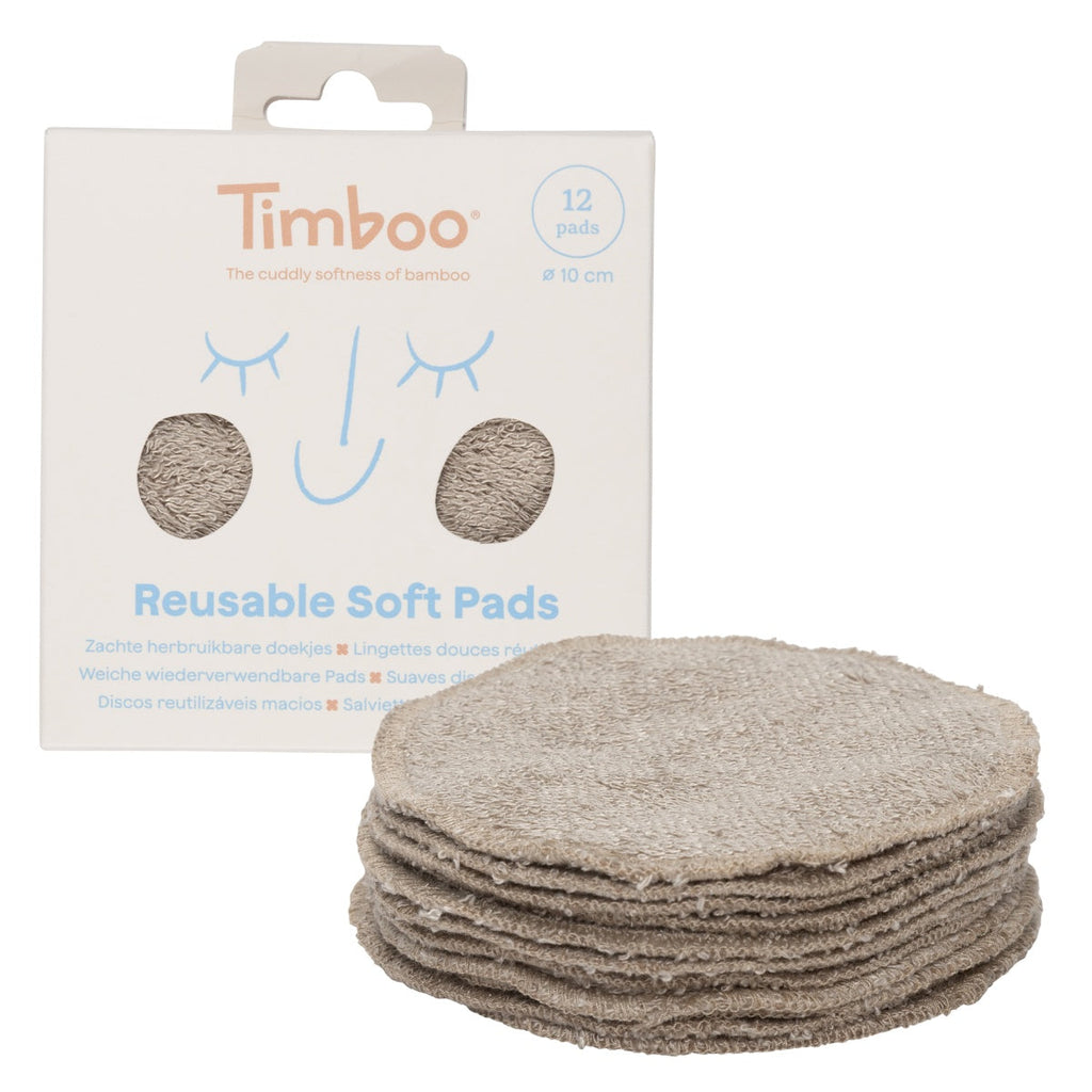 Timboo Reusable Cotton Pads Set of 12 | Feather Grey