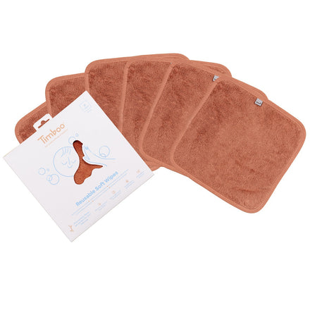 Timboo Reusable Soft Wipes Set 6 20x20cm | Sunrise Orange