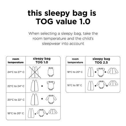 Done By Deer Sleeping Bag TOG1.0 Tiny Farm Sand 70 cm