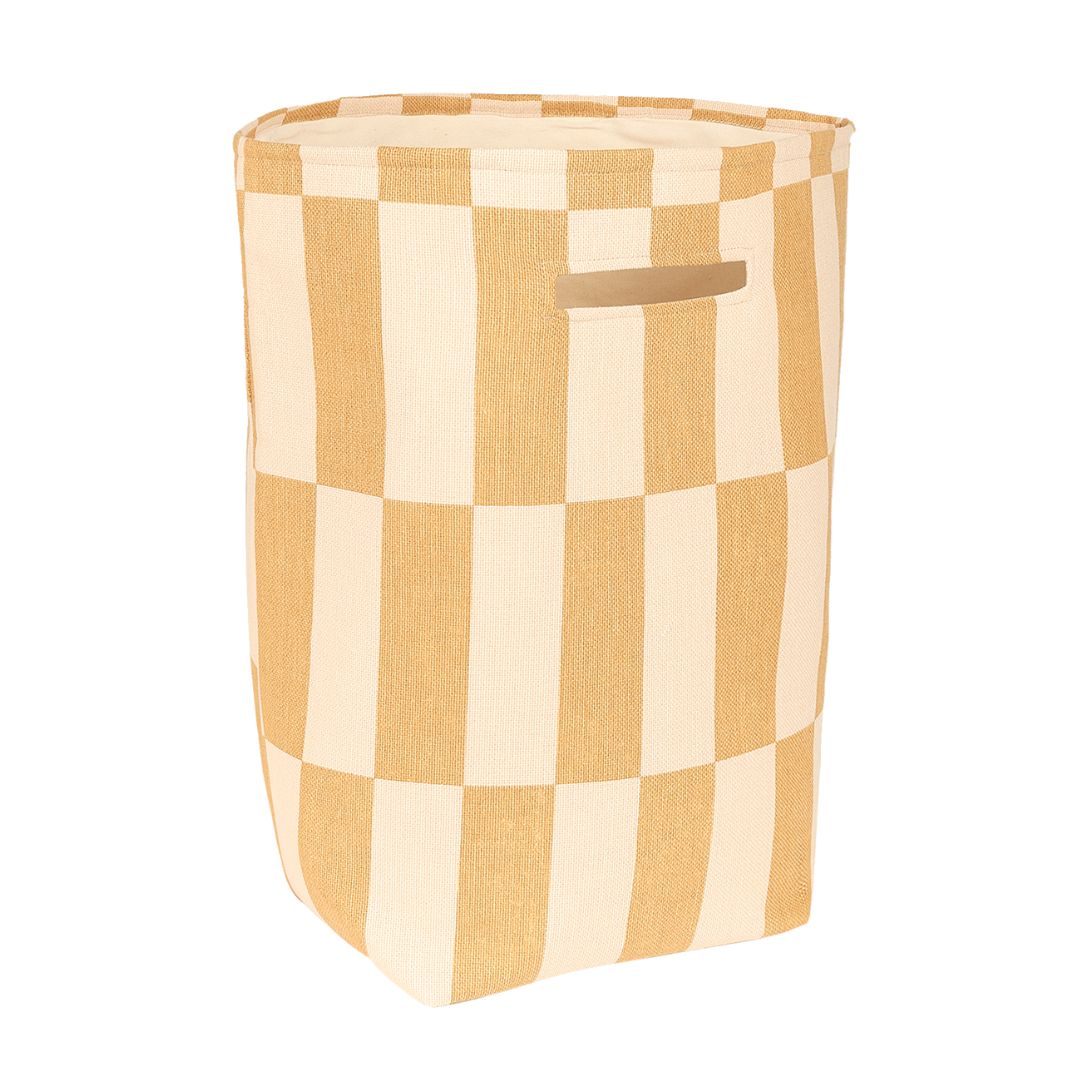 Nobodinoz Storage basket Toybag 56x44x28cm | Mustard And Sand Tiles