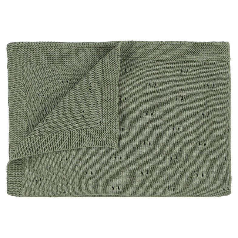 Trixie Blanket knitted blanket 75x100cm | Olive