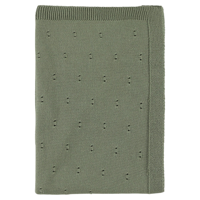 Trixie Blanket knitted blanket 75x100cm | Olive