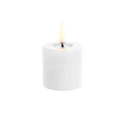 Uyuni LED Candle Pillar Melted Candle 5x4.5 cm | Nordic White Smooth