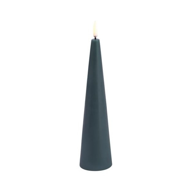Uyuni LED Cone Candle 5.8x21.5 cm | Pine Green