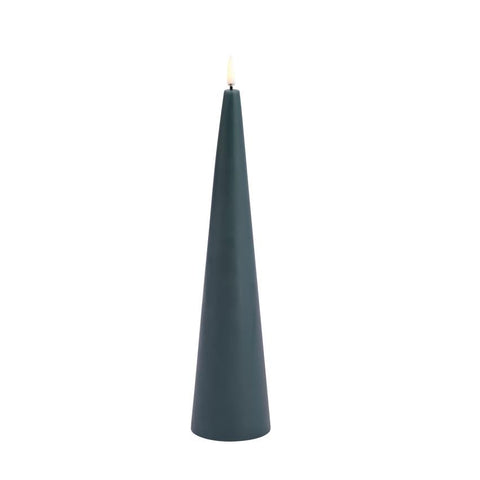 Uyuni LED Cone Candle 6.8x30 cm | Pine Green