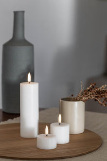 Uyuni LED Candle Pillar Melted Candle 5x4.5 cm | Nordic White Smooth