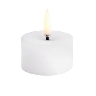 Uyuni LED Candle Pillar Melted Candle 5x2.8 cm | Nordic White Smooth