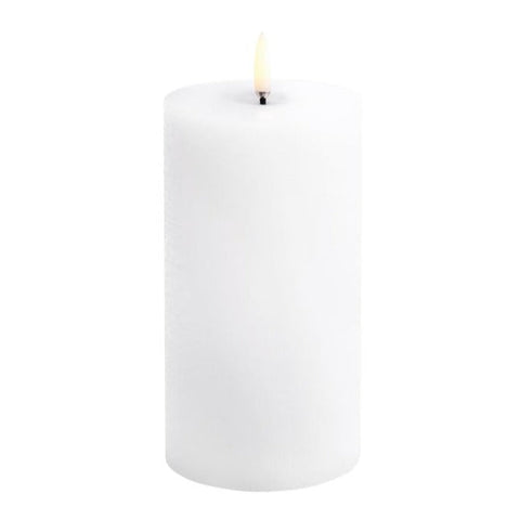 Uyuni LED Candle Pillar Melted Candle 7.8x15 cm | Nordic White Rustic