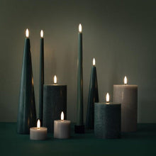 Uyuni LED Cone Candle 6.8x30 cm | Pine Green