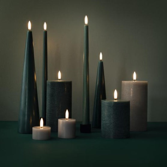 Uyuni LED Candle Pillar Melted Candle 7.8x10 cm | Sandstone Rustic