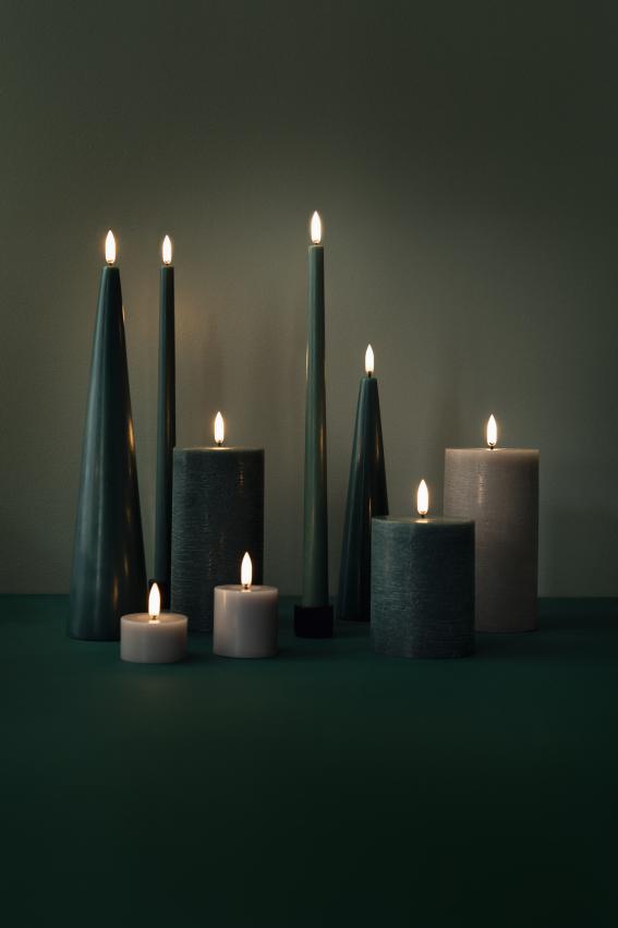 Uyuni LED Candle Pillar Melted Candle 7.8x20 cm | Sandstone Rustic