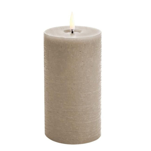 Uyuni LED Candle Pillar Melted Candle 7.8x15 cm | Sandstone Rustic
