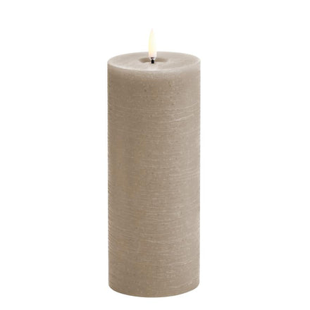 Uyuni LED Candle Pillar Melted Candle 7.8x20 cm | Sandstone Rustic