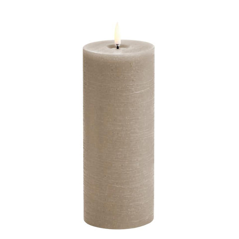 Uyuni LED Candle Pillar Melted Candle 7.8x20 cm | Sandstone Rustic