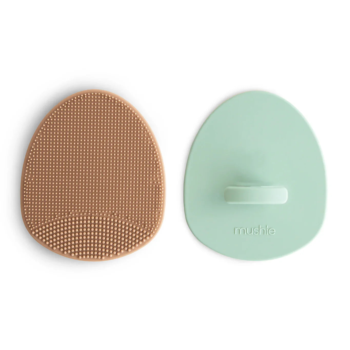 Mushie Cradle Cap Brush 2-Pack | Natural /Cambridge Blue